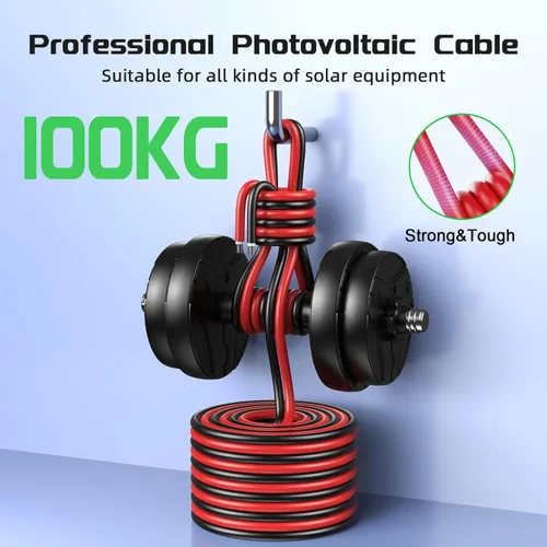 Miniatura 7 de Bateria Power Kit de cable de panel solar de 50 pies negro y rojo de 50 pies, cable de extensión de panel solar de 10 AWG (6 mm²), cable de cobre