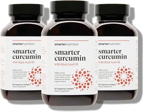 Miniatura 10 de SMARTERNUTRITION Cápsulas blandas de curcumina – Suplemento vegano de alta absorción de 400 mg de cúrcuma + aceite de semilla negra y jengibre – 95%