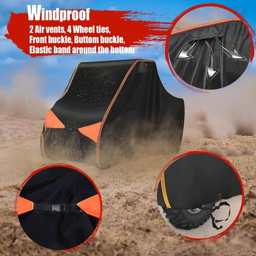 Miniatura 6 de IC ICLOVER Funda UTV, 2-3 plazas 600D resistente impermeable lado a lado, fundas UTV de dos plazas para exteriores compatibles con Polaris RZR