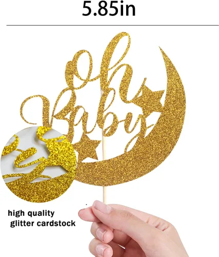 Miniatura 3 de Oh Baby Cake Topper – Suministros de decoración de pastel de fiesta de cumpleaños de bebé de alta calidad, para baby shower, fiesta de revelación