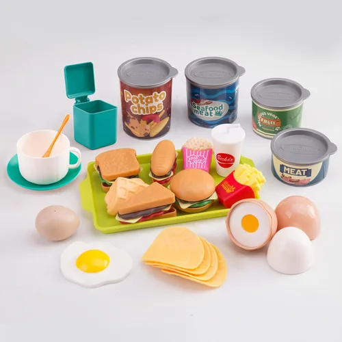 Miniatura 5 de 200 piezas de accesorios mini para cocina de juego para niños, juego de cocina de simulación con utensilios de cocina, vajilla y 2 juegos de frutas