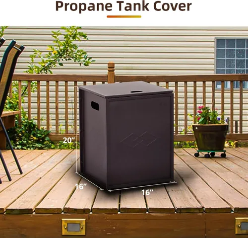 Miniatura 5 de Cubierta de tanque de propano para mesa escondida de 16 pulgadas, almacenamiento al aire libre para fogatas de gas, se adapta a tanque de 20 libras