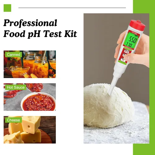 Miniatura 2 de Medidor de pH digital para alimentos YINMIK Medidor de pH para fermentación de alimentos con kit de solución de calibración Tiras de prueba de pH
