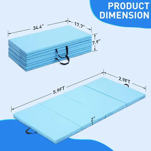 Miniatura 6 de ZENOVA Colchoneta de gimnasia 6'x3'x2''/4'x8'x2'' Colchoneta de ejercicio Colchoneta de gimnasio para aeróbicos en casa Entrenamiento Colchoneta 3