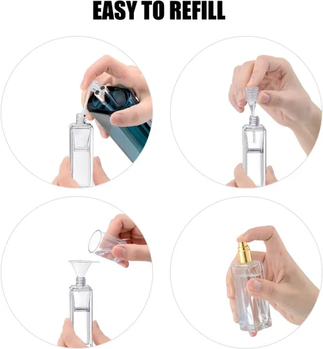 Miniatura 2 de Botella atomizadora de vidrio de 1.0 fl oz, botellas de perfume de 1 oz vacías, atomizador de vidrio, botella atomizador de viaje pequeña recargable