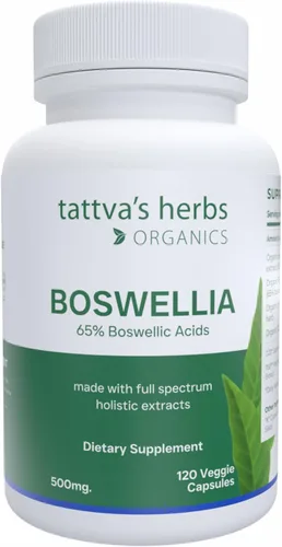Tattva's Herbs Suplemento Boswellia Serrata, apoyo conjunto para hombres y mujeres extracto supercrítico (CO2), 120 unidades, 500 mg - 25 años de
