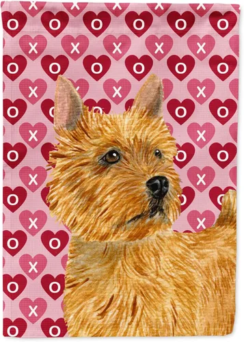 Miniatura 237 de Caroline's Treasures SS4484GF Bandera de jardín con diseño de bulldog inglés y corazones para el Día de San Valentín, bandera decorativa para patio