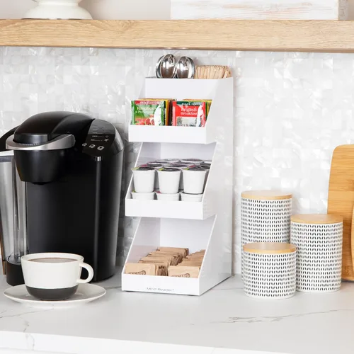 Miniatura 2 de Mind Reader Estación de utensilios y condimentos de té y café, organizador de encimera, barra de café, cocina, 6 pulgadas de largo x 9 pulgadas