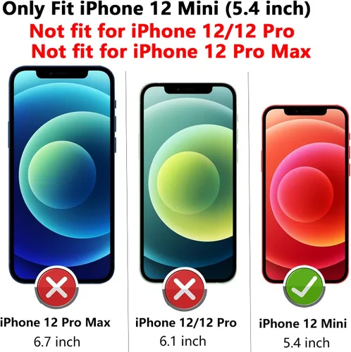 Miniatura 2 de Funda para iPhone 12 Mini, con protector de pantalla HD para cámara deslizante, [protección de cámara] [soporte giratorio magnético] funda Azul