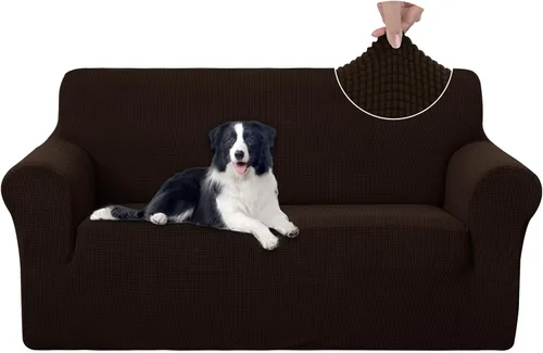 Miniatura 58 de U-NICE HOME Funda elástica para sofá, lavable, protector de muebles para sofá de 3 cojines, apta para mascotas (sofá, gris)