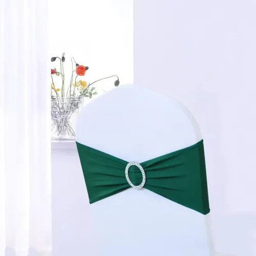 10 PCS, Black Green,Spandex Chair Bands Sashes for Wedding Party Banquet Christmas Thanksgiving Baby Shower Event Decorations (10 PCS, Black Green)