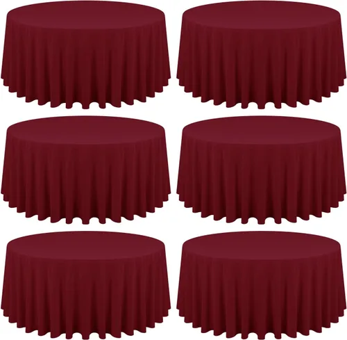 Miniatura 262 de Paquete de 10 manteles de poliéster de 60 x 102 pulgadas, manteles de poliéster beige para mesas rectangulares de 6 pies, resistentes a las manchas
