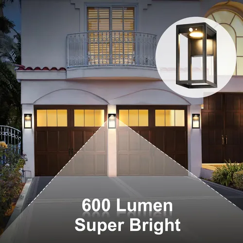 Miniatura 5 de Luces de pared solares al aire libre BRIMMEL con sensor de movimiento - 600 lúmenes, luces de aplique solares de aluminio para exteriores
