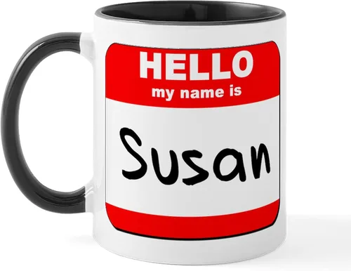 Miniatura 30 de CafePress Taza de café de cerámica con texto en inglés «Hello My Name Is Mary», de 11 oz (11.0 fl oz)