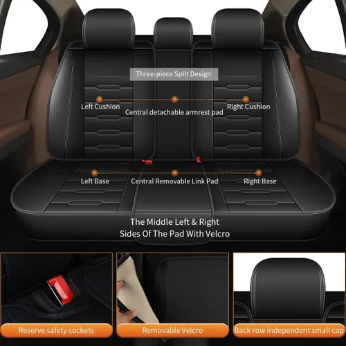 Miniatura 3 de AOMSAZTO Funda de asiento de coche para 2 asientos delanteros para Buick Encore GX 2020 2021 2022 2023 2024 2025, fundas de cojín de cuero sintético