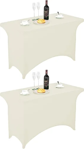 Miniatura 150 de FORLIFE - Funda de mesa de elastano, mantel ajustado de 4 pies para mesas rectangulares, funda elástica para patio, universal para bodas, banquetes