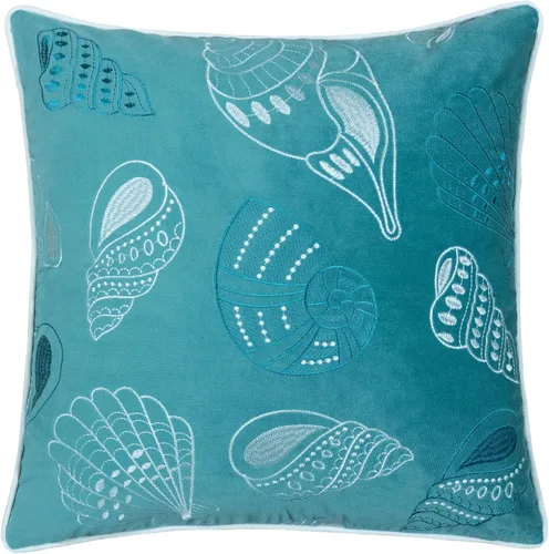Miniatura 9 de Funda de almohada bordada de terciopelo verde azulado, con ancla de la serie oceánica, funda de almohada decorativa náutica para decoración