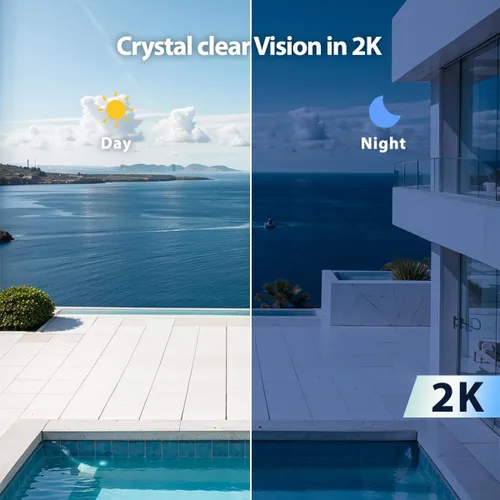 Miniatura 4 de EVERSECU Cámara bala WiFi con cable 2K, lente gran angular de 0.110 in, audio de 2 vías, visión nocturna, alarma de detección de movimiento