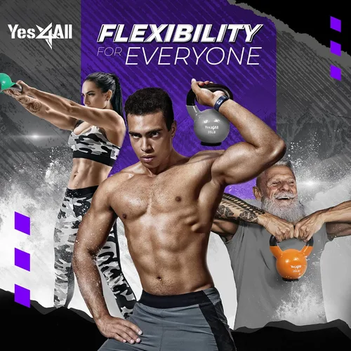 Miniatura 8 de Yes4All Juego de pesas rusas con base de goma, pesas rusas para mujer, pesas rusas de entrenamiento de fuerza (10-65 libras)