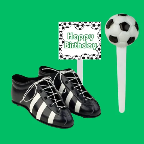Miniatura 2 de Pelota de fútbol para fiesta de cumpleaños, decoración de tartas, mini zapatos de fútbol, tacos de fútbol y bandera