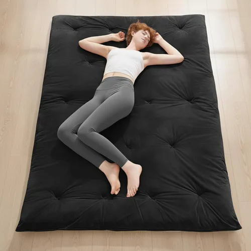 Colchón de piso tipo futón japonés, tamaño individual 38"x 80", colchoneta de 2.5" de espesor plegable y enrollable, colchón de tatami de 25D con