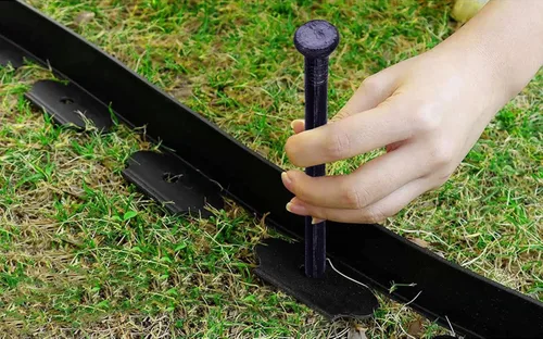 Miniatura 5 de Púas de paisaje de 10 pulgadas, 100 unidades, clavos de anclaje de metal para bordes de paisaje, clavos resistentes para picos de césped artificial