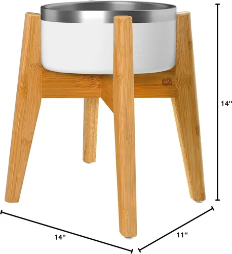 Miniatura 9 de Soporte para Cuencos de Perros (14 Pulgadas de Alto) - Ideal para Razas Grandes, Usar para Elevar y Alzar Platos de Mascotas, Fuentes de Agua