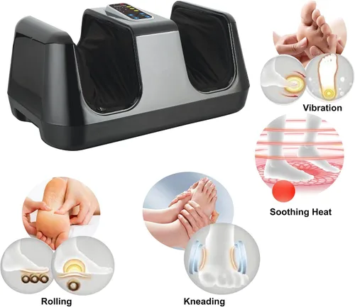 Miniatura 6 de Carepeutic Masajeador de pies Shiatsu de lujo con vibración de amasamiento y calor, masajeador eléctrico de pies para spa en casa para molestias