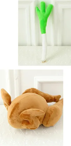 Miniatura 3 de Almohada de Pollo Almohada de Suelo Cojín Decorativo Cilíndrico Cojín de Sofá Almohada de Lectura Cojín para Automóvil (Pollo, 17.7in)