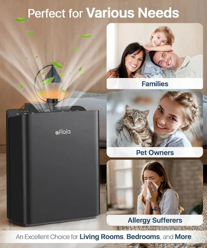 Miniatura 8 de Afloia Purificadores de aire para dormitorio, hogar, habitación grande de hasta 2000 pies cuadrados, filtro eficiente de 3 etapas con sensor láser