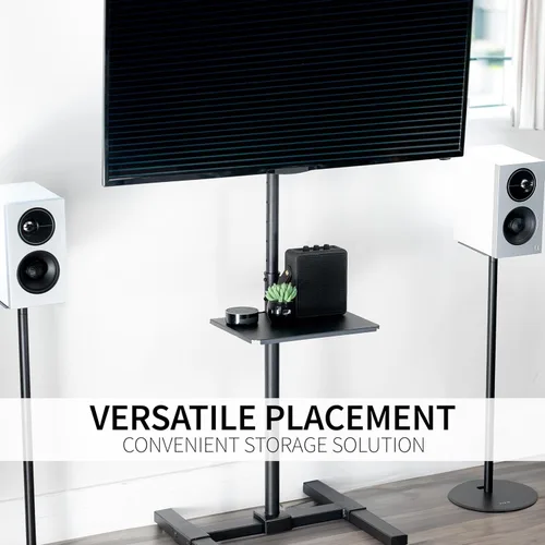Miniatura 3 de VIVO Soporte universal de acero para estante de 14 x 10 pulgadas para carrito de TV, soporte de altavoz y más/ plataforma de almacenamiento