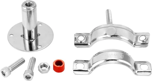 Miniatura 7 de QWORK Abrazadera de soporte de tubo de 2 pulgadas, paquete de 2 soportes de pared y techo de acero inoxidable 304, altura ajustable de 1.969-3.937