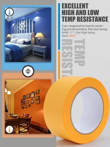 Miniatura 4 de Lichamp Cinta adhesiva amarilla de 2 pulgadas, cinta Washi naranja para manualidades y artes artísticas, pintura, decoración, 1.9 pulgadas x 55