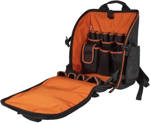 Miniatura 9 de Klein Tools 55482 Mochila para herramientas, organizador de herramientas resistente Tradesman Pro con 21 bolsillos e interior grande, resistente al