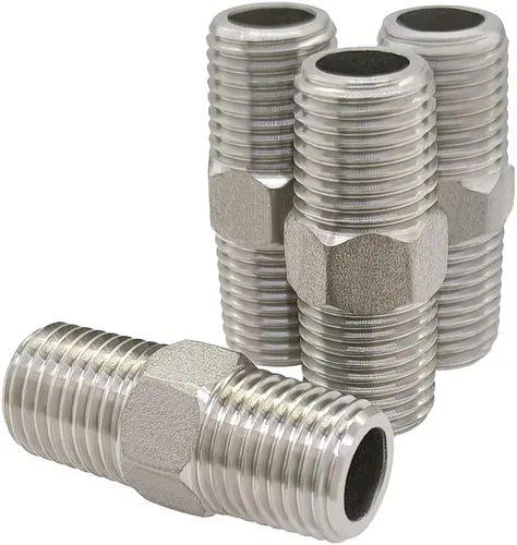 Miniatura 10 de Hooshing 4 piezas de pezón hexagonal 3/4 "macho NPT acero inoxidable 304 accesorios de tubería roscada para kit de preparación tubería casera