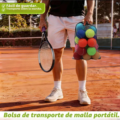 Miniatura 4 de Pelotas de tenis, paquete de 18 pelotas de entrenamiento con bolsa de malla para un fácil transporte, pelotas de práctica para perros y mascotas, 9