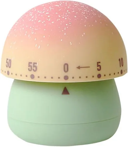 Miniatura 8 de Temporizador de cocina mecánico de 60 minutos para niños, lindo temporizador de cocción de hongos (beige)