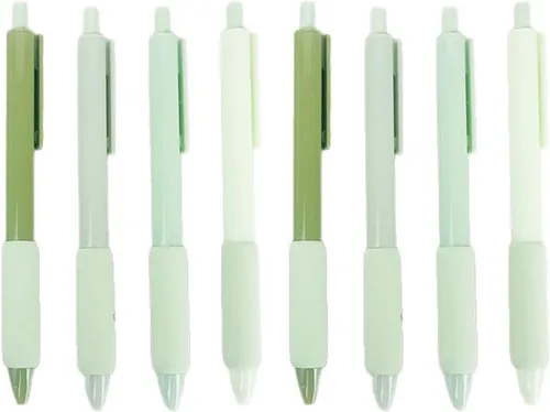 Miniatura 27 de 8 bolígrafos retráctiles estéticos de gel, bolígrafos de escritura de tinta con punta fina suave de 0.020 in, bolígrafos de impresión novedosos