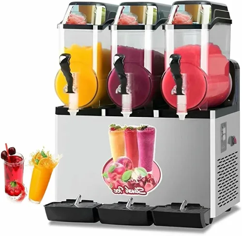 Miniatura 10 de Máquina para hacer hielo en granizado de 12/24/36L, máquina comercial para hacer jugos granizados, máquina de bebidas congeladas de batido de Rojo