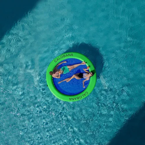 Miniatura 3 de CALOBANA Anillo Flotante Redondo Inflable Hamaca de Agua Flotadores de Río de Alta Resistencia Flotadores de Lago para Adultos Plataforma de Isla