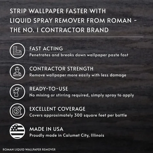 Miniatura 5 de Spray líquido para quitar papel tapiz romano, removedor de papel tapiz resistente al contratista y removedor de adhesivo, sin perfume, sin manchas