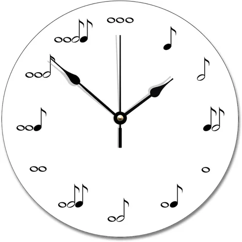 Miniatura 10 de Reloj de pared con aspecto de madera natural, reloj de pared de guitarra acústica, silencioso, redondo, de madera, funciona con pilas, reloj