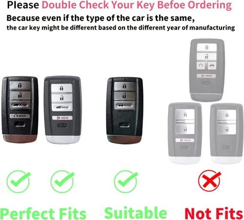 Miniatura 2 de Funda para llavero Acura, TPU suave de 360 grados, protección para Acura CDX NSX RDX RLX TLX TLX TLX-L Smart Remote Premium Car Key Fob, Negro