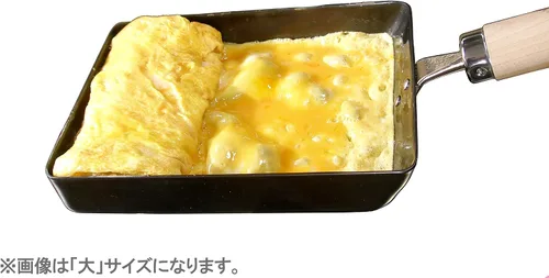 Miniatura 9 de Riverlight Kyoku Japan J1613 - Sartén de hierro para huevos, pequeña, de nitruro de hierro, compatible con IH, resistente a la corrosión, fabricada