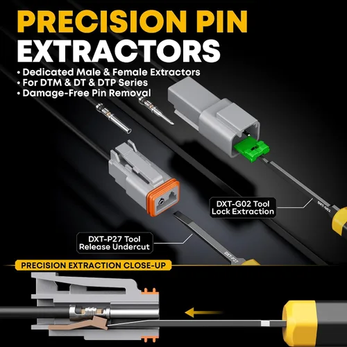 Miniatura 4 de Kit de herramienta de crimpado de conectores DxCRIMP Deutsch DT Series, conectores eléctricos impermeables para automóviles de 2/3/4/6 pines