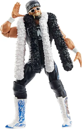 Miniatura 4 de Mattel WWE "Hollywood" Hulk Hogan WrestleMania Elite Collection Figura de acción con accesorio y piezas "Mean" Gene Okerlund Build-A-Fig, 6 pulgadas