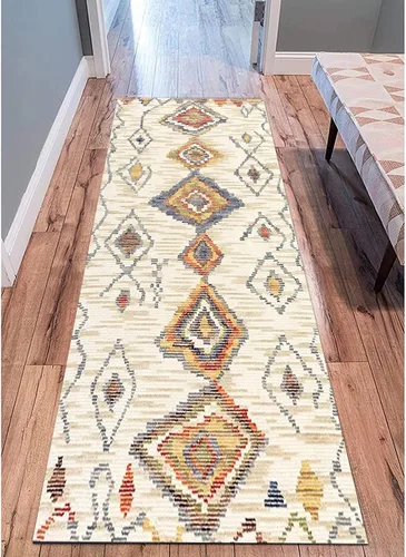 Miniatura 4 de Alfombra de pasillo, moderna y lavable, alfombra larga para pasillo, cocina, dormitorio, sala de estar, balcón, paso, antideslizante, 47.2 x 177.2