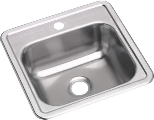 Miniatura 3 de Elkay D11515 Dayton Fregadero de Cocina de Acero Inoxidable de 15" con Instalación Empotrada de Una Sola Cubeta - 1 Orificio para Grifo