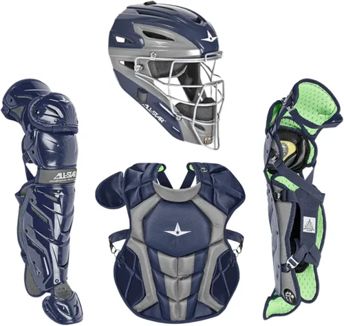 Miniatura 32 de All-Star Eje S7 de 9 a 16 años – Kit de equipo de captura de béisbol (incluye casco, protector de pecho, protectores de piernas), cumple con NOCSAE