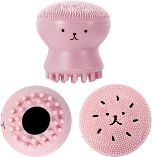 Miniatura 3 de Vtrem Limpiador facial de silicona para mujer: 5 unidades de pulpo, limpiador facial de silicona para cara para masaje exfoliante profundo, cepillo